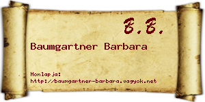 Baumgartner Barbara névjegykártya